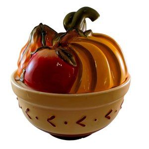Large Adorable Vintage Fruity Cookie Jar with Padded Lid